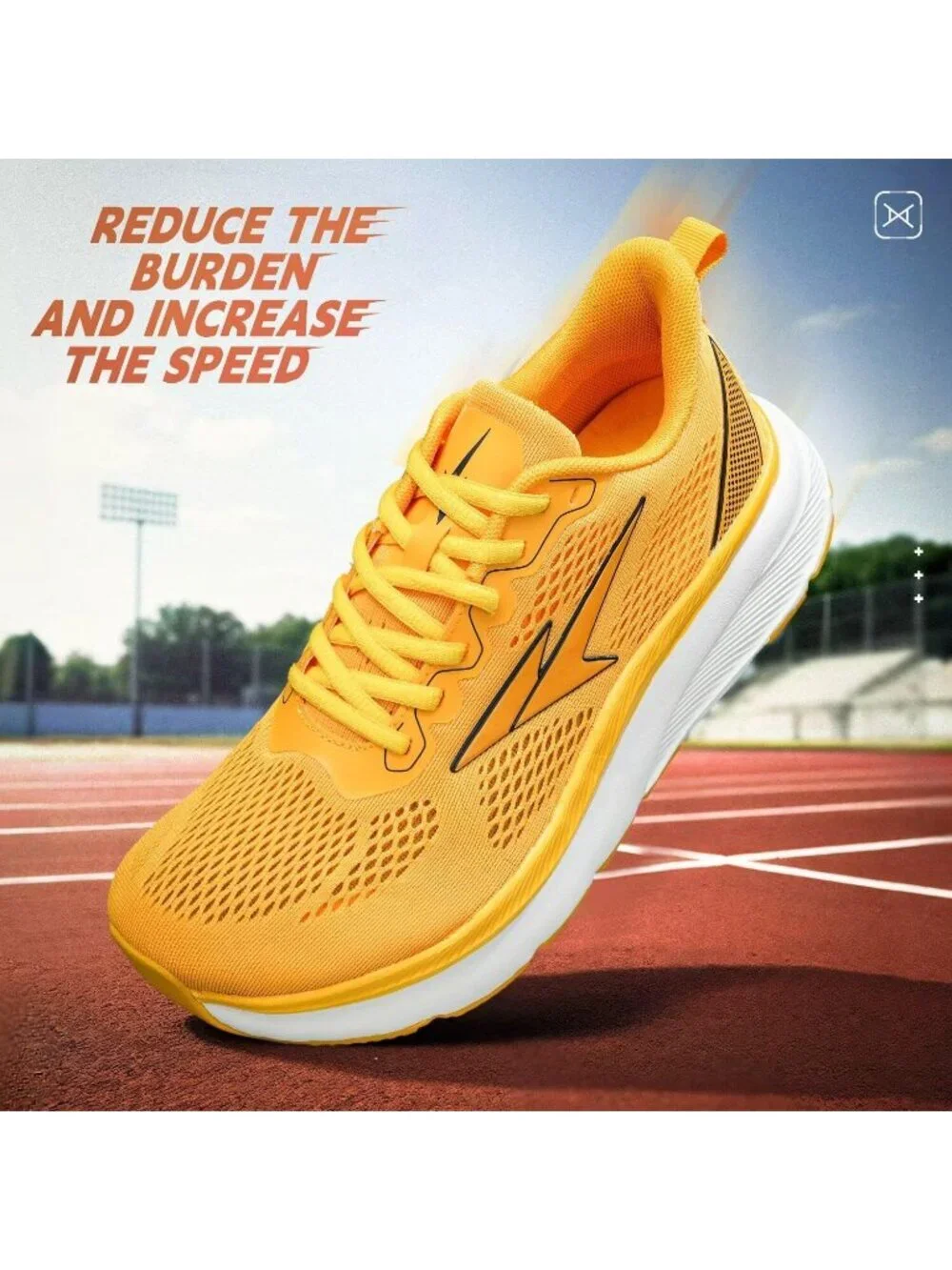 Men's Yellow Wide Walking Shoes Soft Sole Non Slip Running Comfortable Tennis